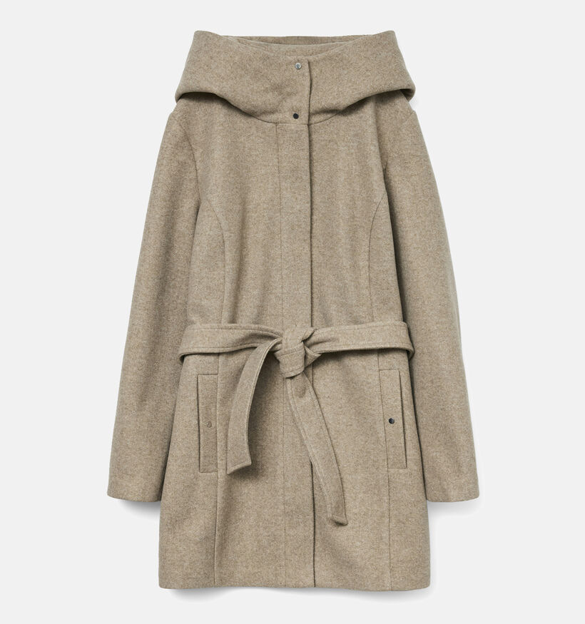 Vero Moda Curve Popliva Manteau long en Beige pour femmes (362588)