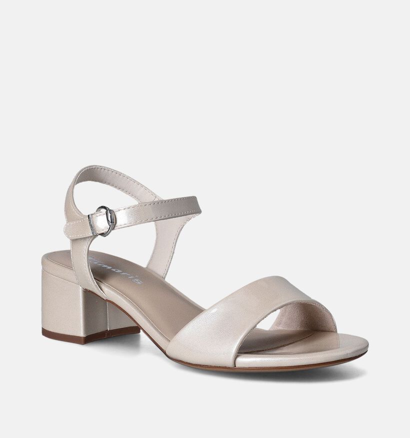 Tamaris Beige Sandalen met blokhak voor dames (354554)