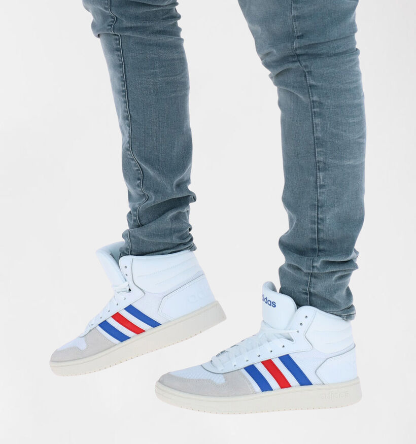 adidas Hoops 2.0 Mid Baskets en Blanc en simili cuir (290816)