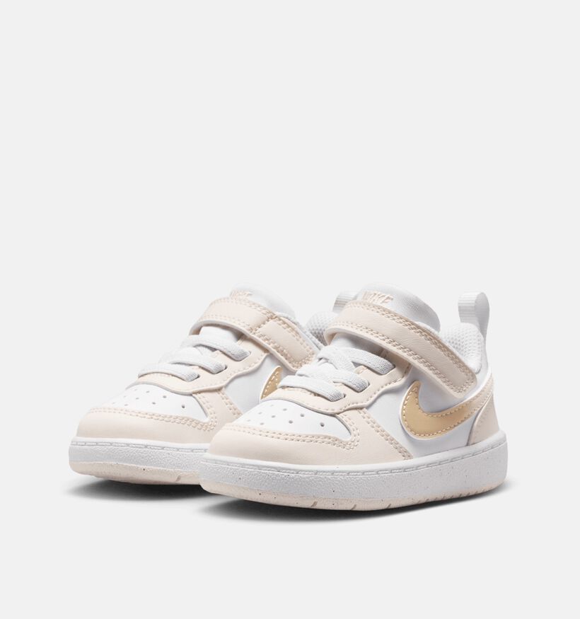 Nike Court Borough Low Baskets pour b&eacute;b&eacute; en Blanc pour filles (373061) - pour semelles orthop&eacute;diques