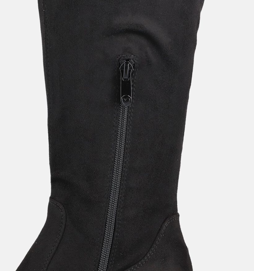 Marco Tozzi Zwarte Overkneelaarzen voor dames (365022)