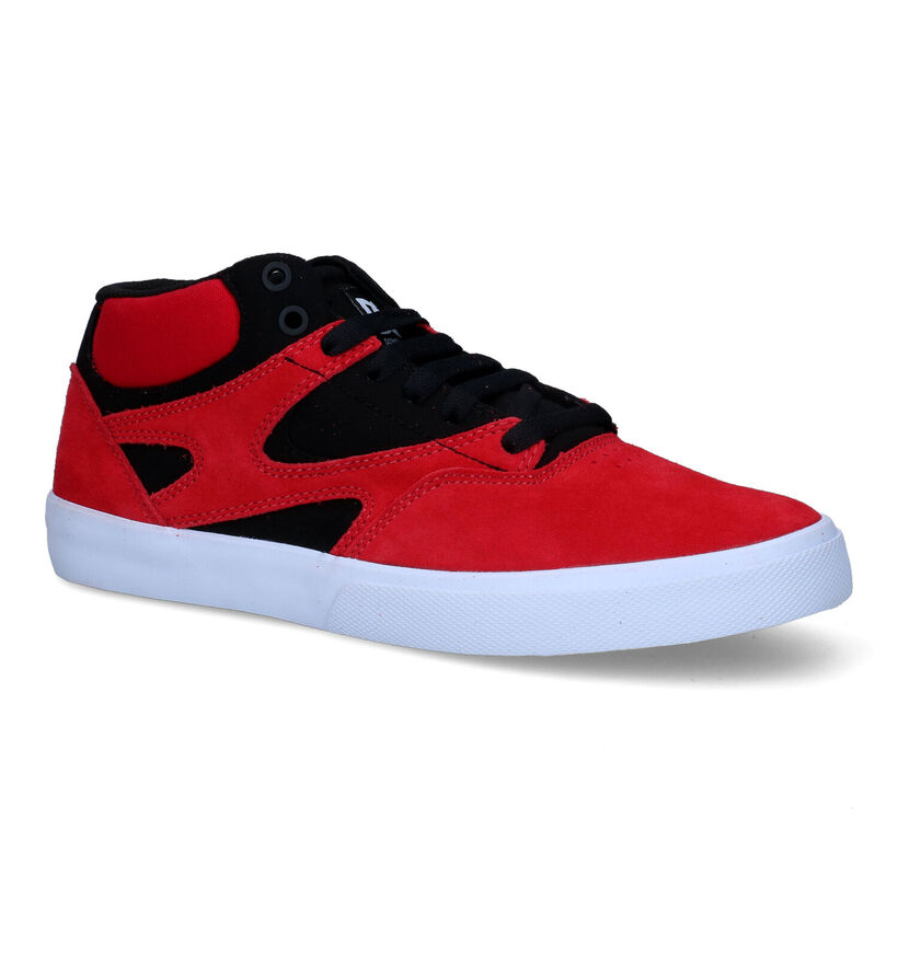DC Shoes Kalis Vulc Mid Zwarte Sneakers in leer (303232)