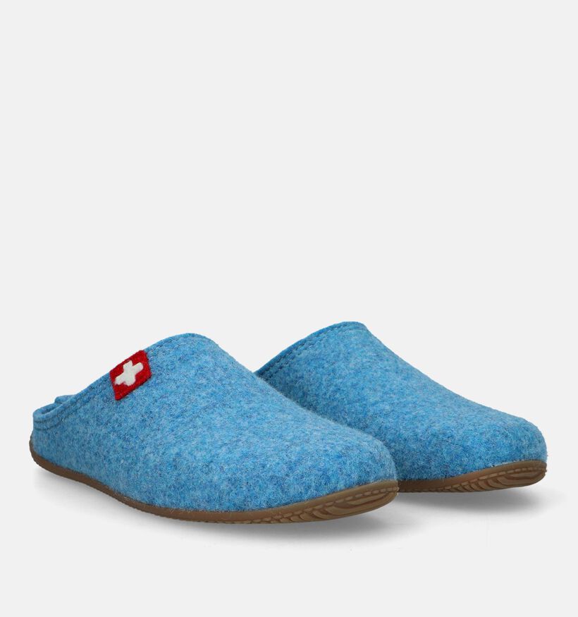 Living Kitzbühel Blauwe Pantoffels voor dames (332437) - geschikt voor steunzolen