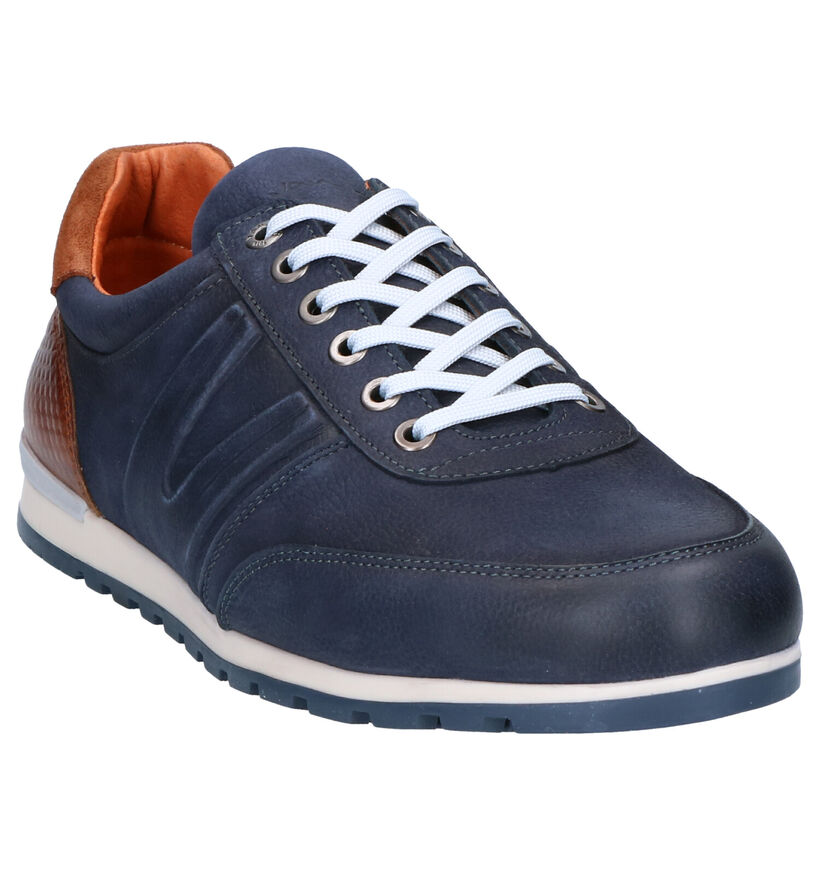 Van Lier Chaussures basses en Bleu foncé en cuir (261909)