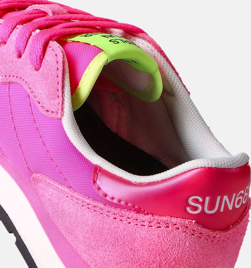 Sun68 Ally Solid Roze Fluo Sneakers voor meisjes (352450) - geschikt voor steunzolen
