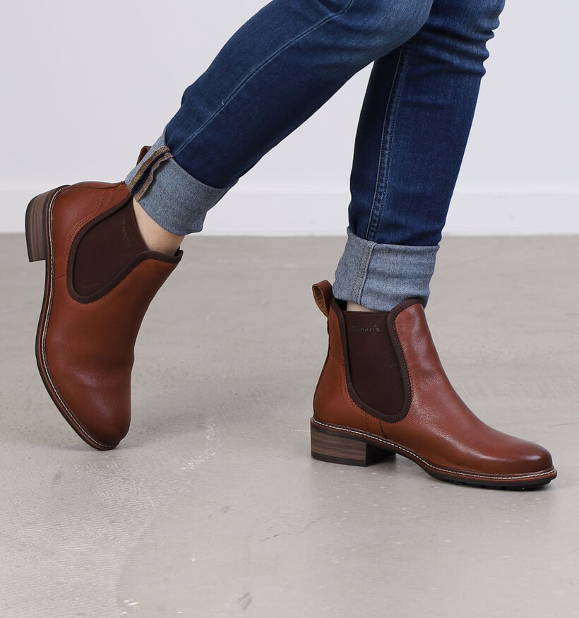 Tamaris Touch it Cognac Chelsea Boots in kunststof (297166)