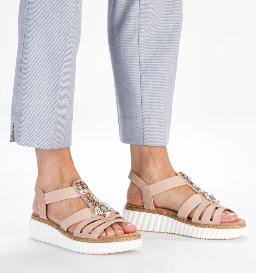 Rieker Roze Sandalen met Sleehak voor dames (359297)