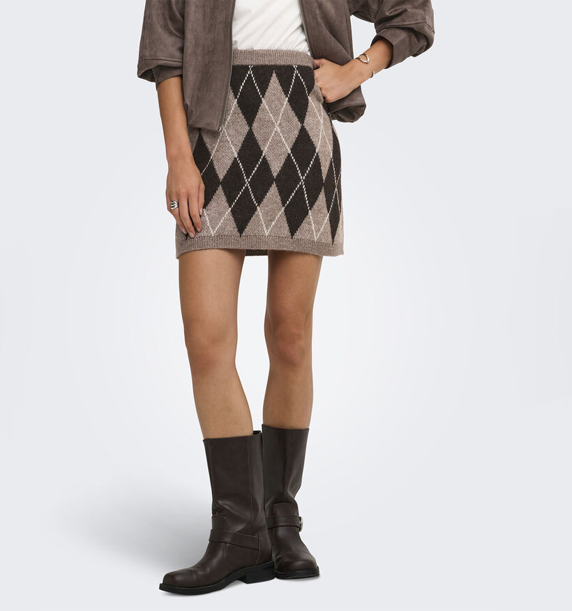 JDY Bianka Bruine Geruite Rok voor dames (379359)