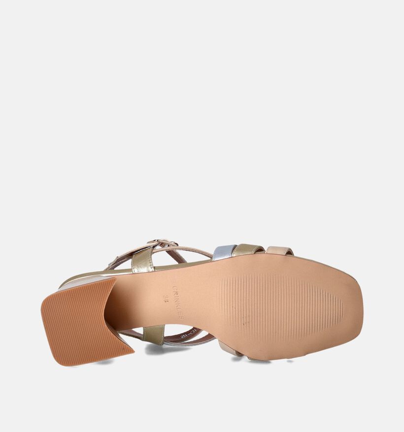 Crinkles Goude Sandalen met blokhak voor dames (356260)