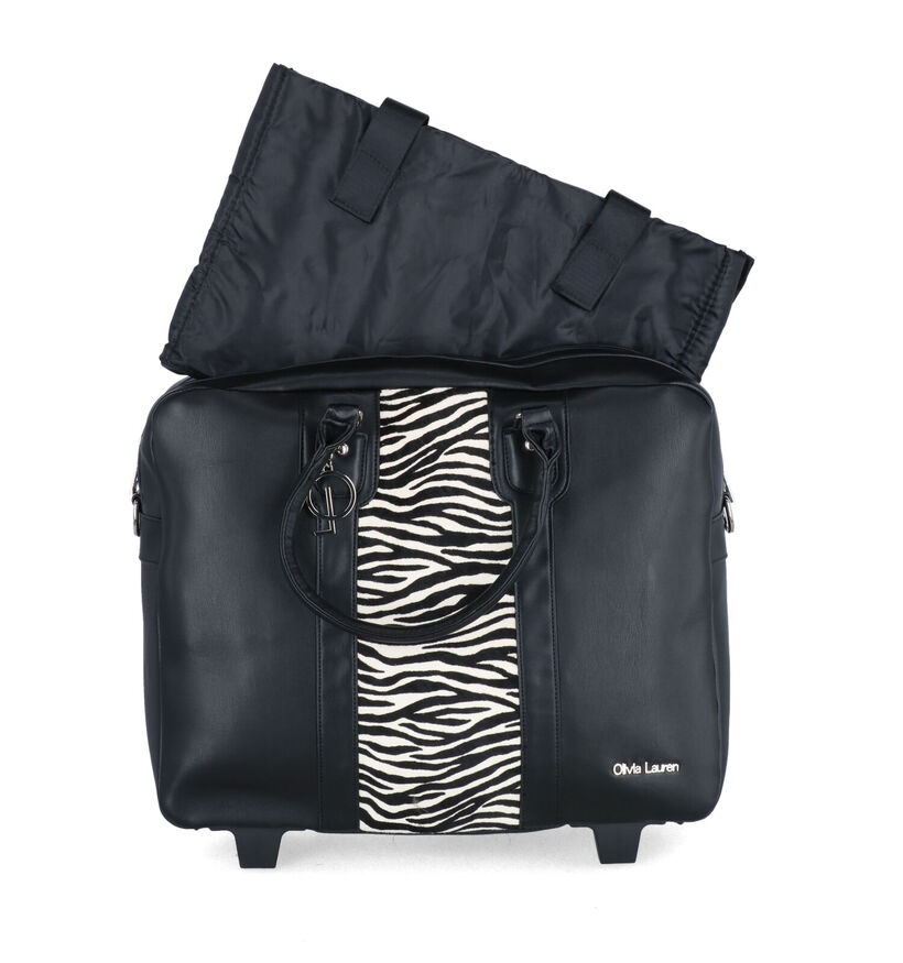 Olivia Lauren Zebra Sac à roulettes en Noir en simili cuir (333971)