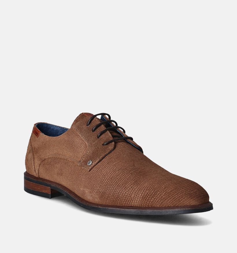 Berkelmans Oran Bruine Geklede veterschoenen voor heren (357858) - geschikt voor steunzolen