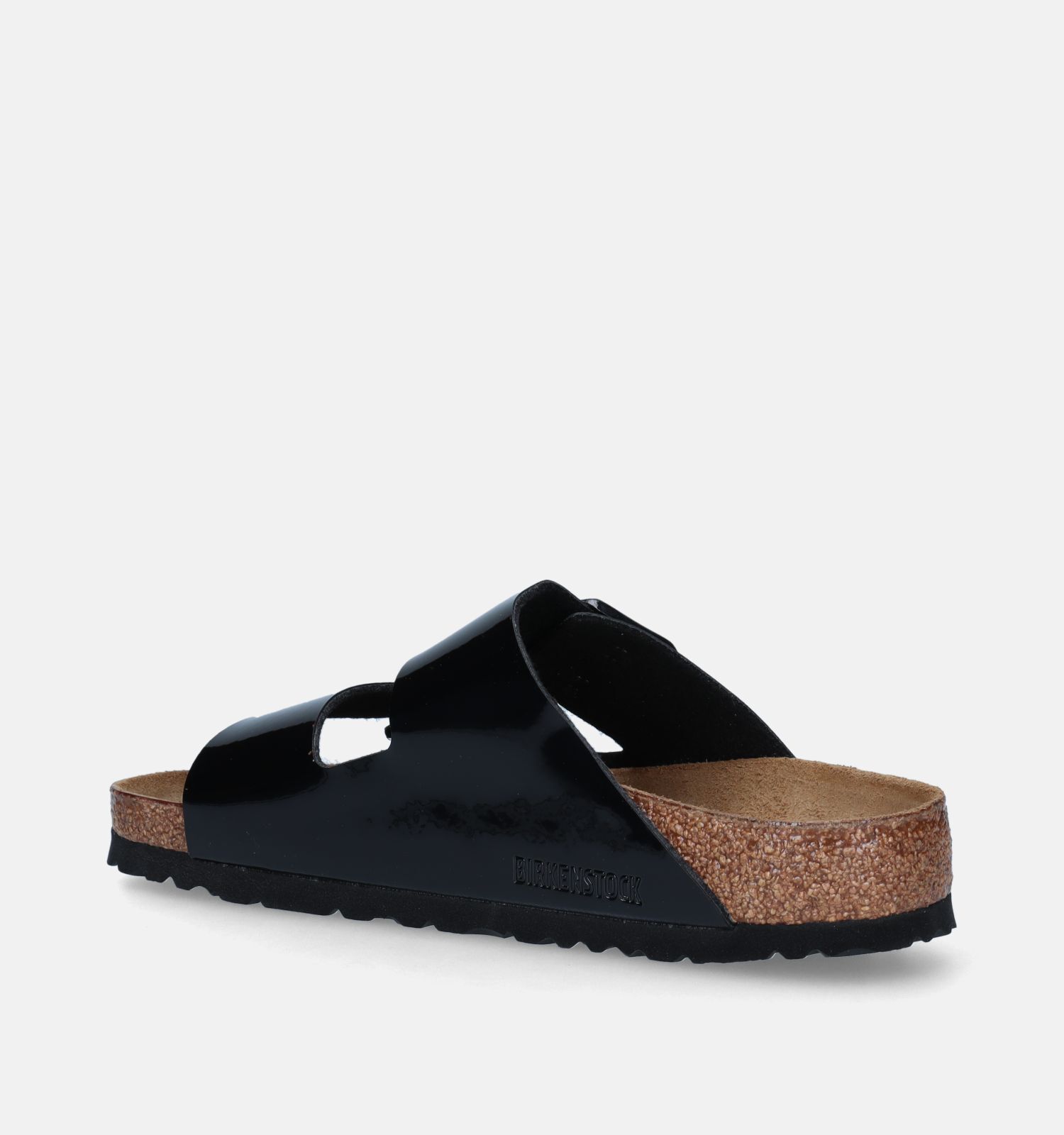 Birkenstock Arizona Birko Flor Patent Zwarte Slippers Dames