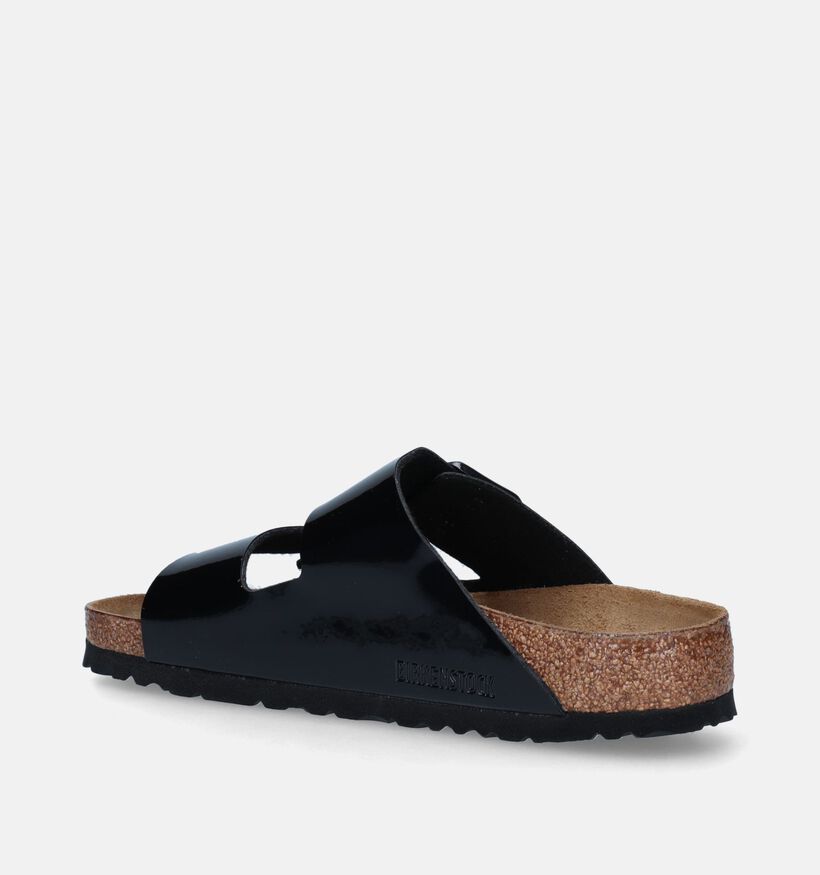 Birkenstock Arizona Birko Flor Patent Nu-pieds en Noir pour femmes (337969)