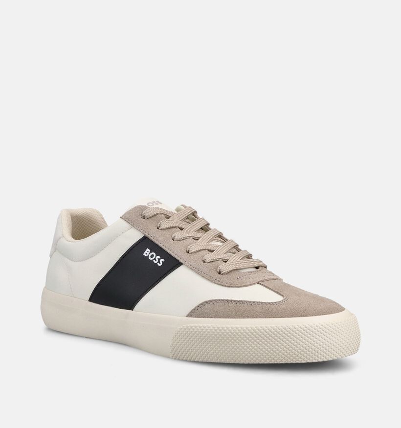 BOSS Aiden Tenn Chaussures &agrave; lacets en Blanc pour hommes (369010) - pour semelles orthop&eacute;diques