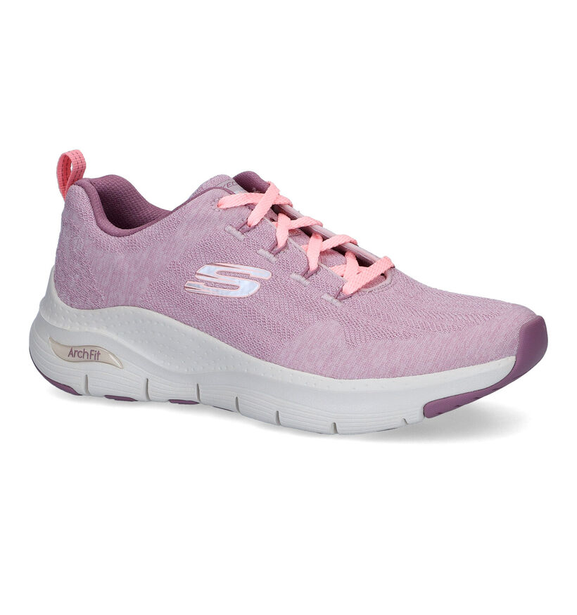 Skechers Arch Fit Comfy Wave Baskets en Bleu pour femmes (310701) - pour semelles orthopédiques