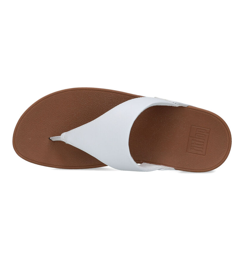 FitFlop Lulu Leather Toepost Witte Teenslippers voor dames (320463)