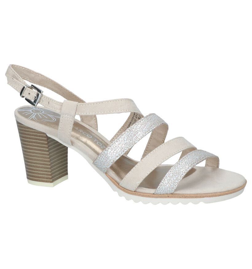 Lichtbeige Sandalen Marco Tozzi in stof (243018)