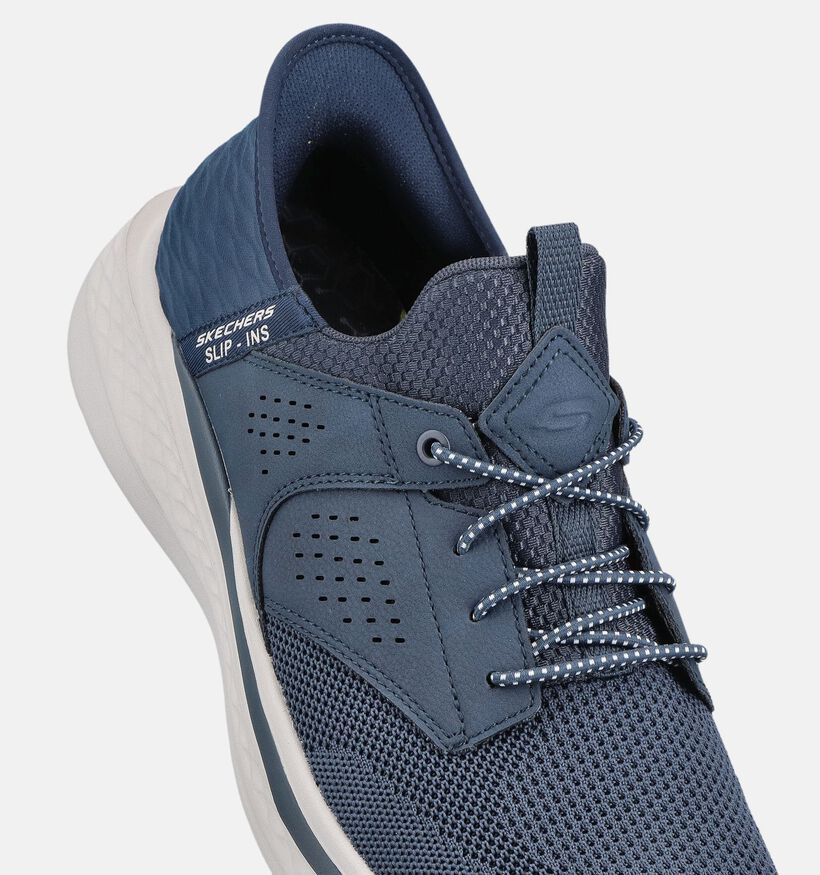 Skechers Slade Caster Blauwe Slip-in Sneakers voor heren (371051) - geschikt voor steunzolen
