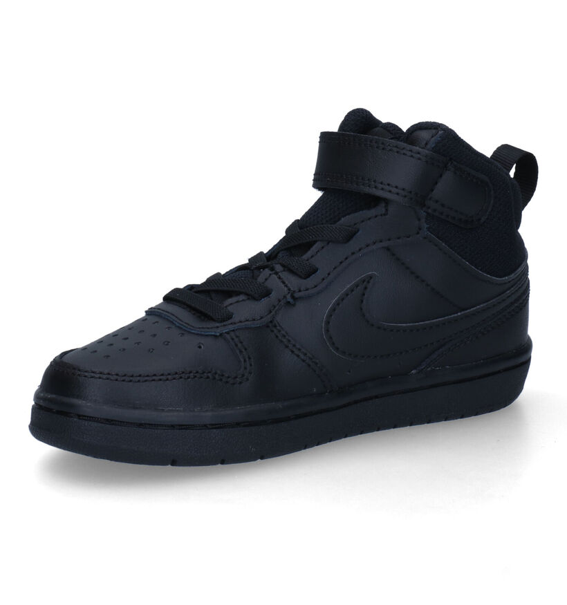 Nike Court Borough Mid 2 PS Zwarte Sneakers in kunstleer (299898)