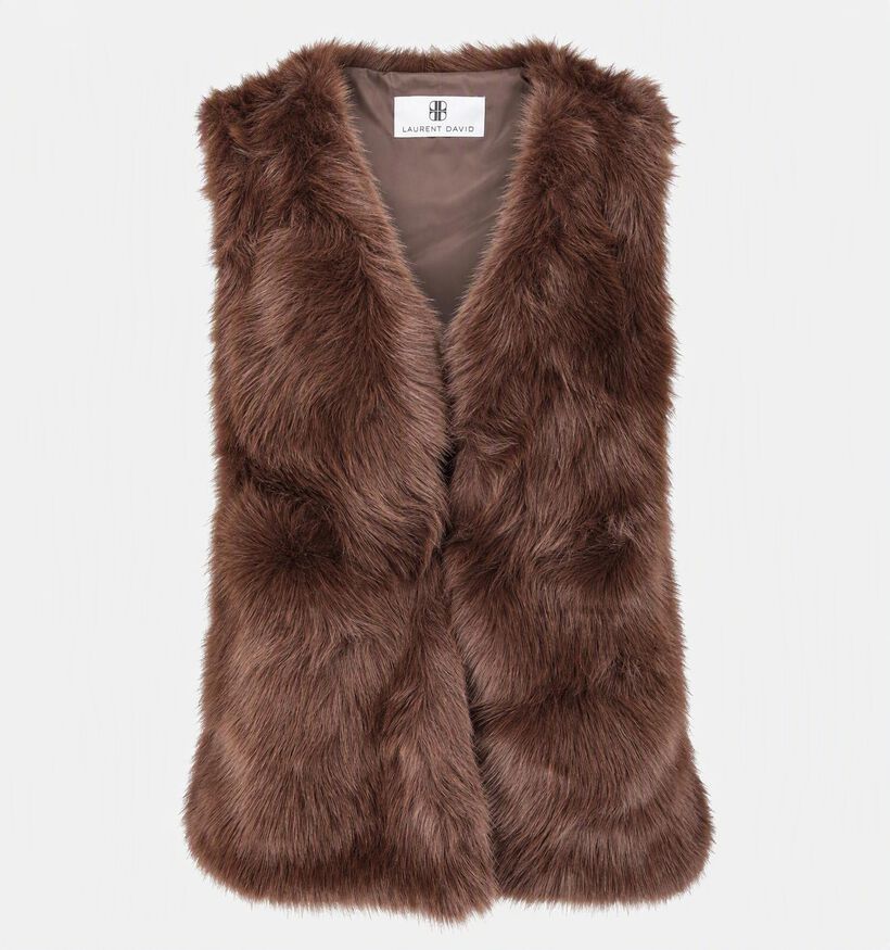 Laurent David Zaragoza Veste Faux-Fur en Marron pour femmes (382016)