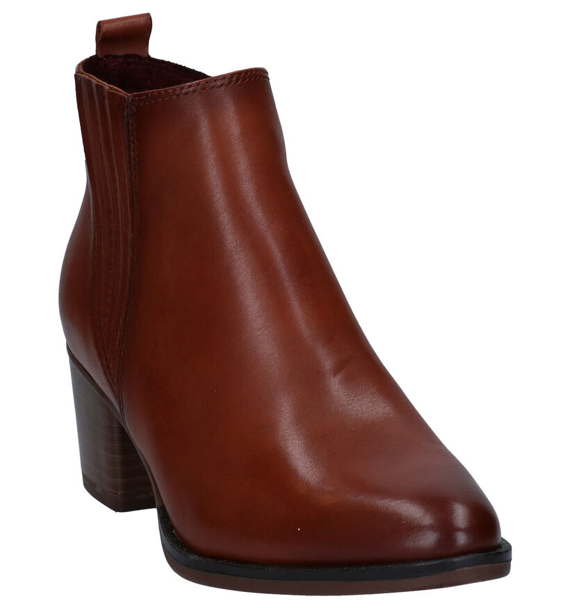 Tamaris Anti Shokk Cognac Enkellaarzen in leer (280677)