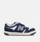 New Balance 480 Baskets en Bleu fonc&eacute;/Blanc pour gar&ccedil;ons (366228) - pour semelles orthop&eacute;diques