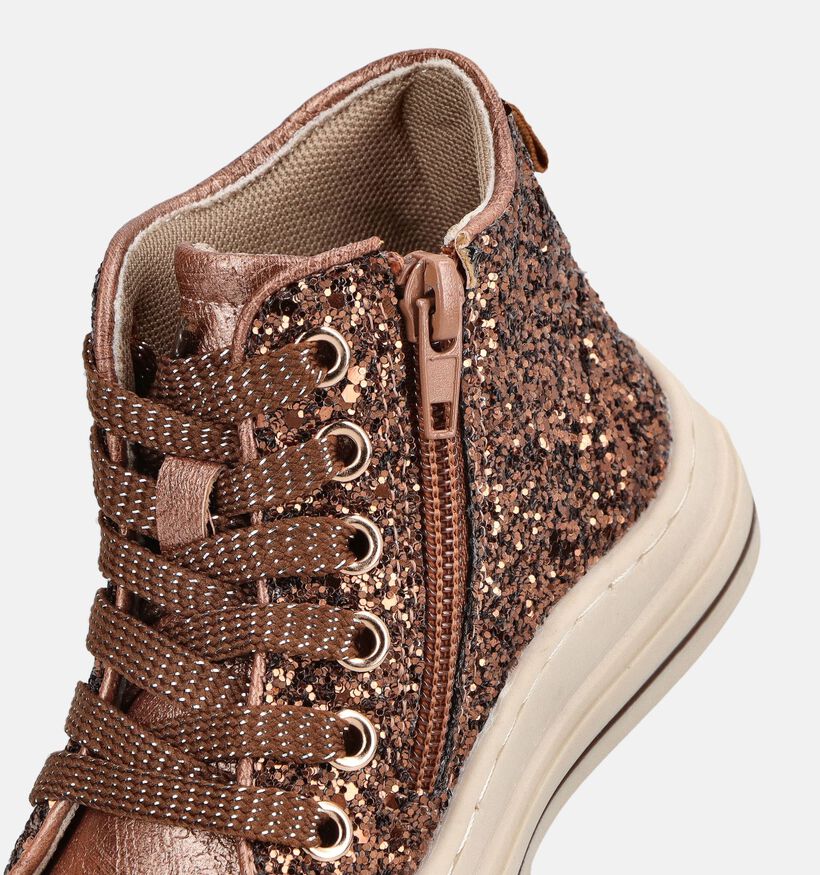 Milo & Mila Baskets en Marron pour filles (378966) - pour semelles orthop&eacute;diques