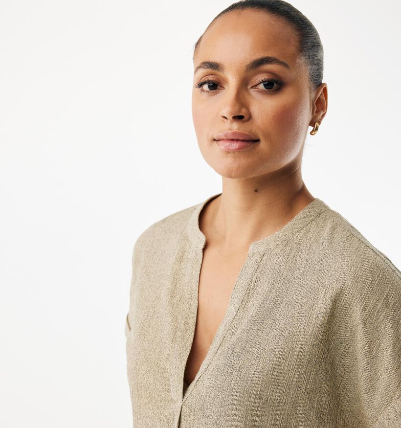 Mexx Crinkle Gouden Blouse voor dames (368533)