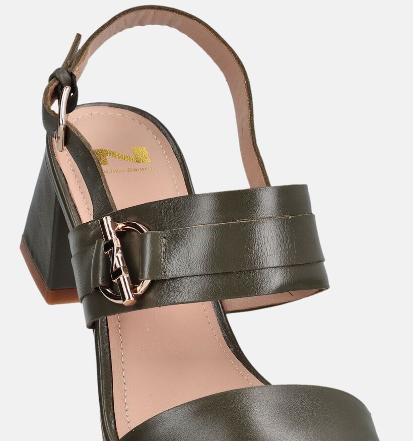 Nathan-Baume Sandales &agrave; talons en Vert fonc&eacute; pour femmes (372246)