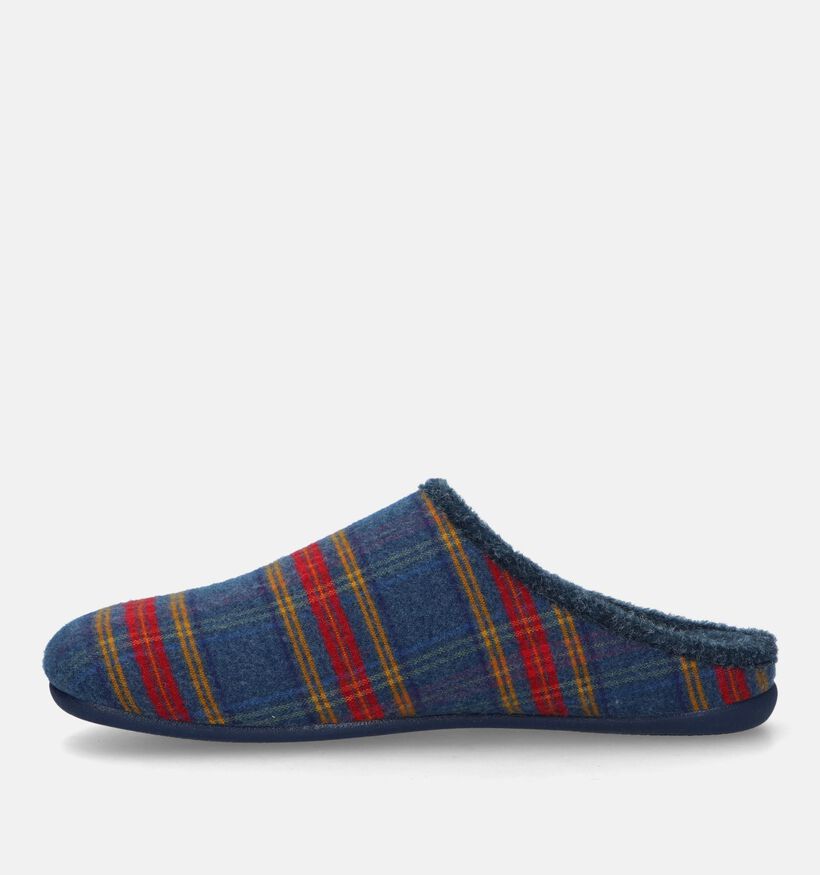 Hush Puppies Daupy Pantoufles à carreaux en Bleu pour hommes (330016)