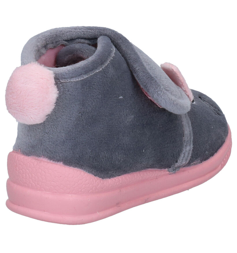 Milo & Mila Grijze Pantoffels in stof (283930)