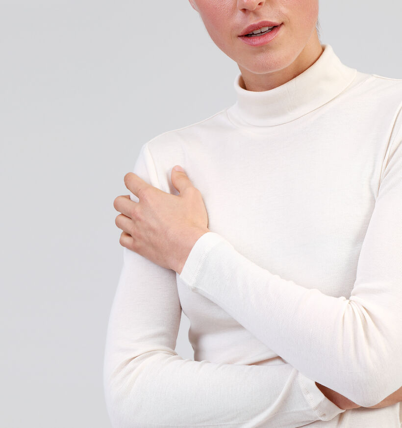 Vila Jolini Beige T-shirt met rolkraag voor dames (349444)