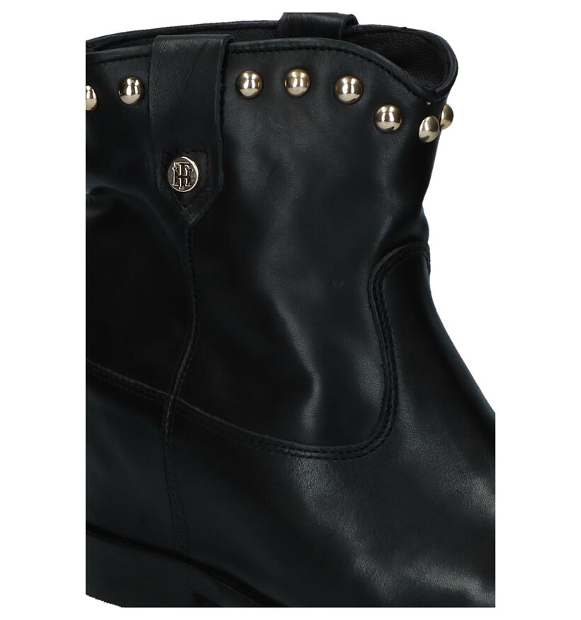 Zwarte Boots Tommy Hilfiger Round Stud Wedge in leer (225488)