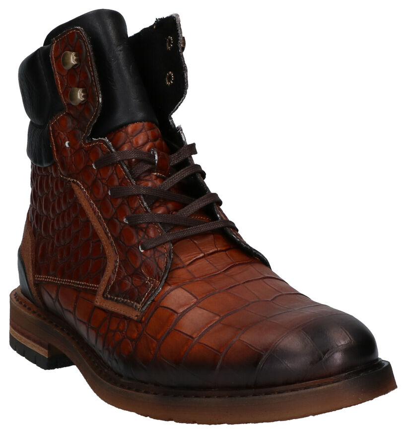 Borgo Sport Boots à lacets en Cognac en cuir (263252)