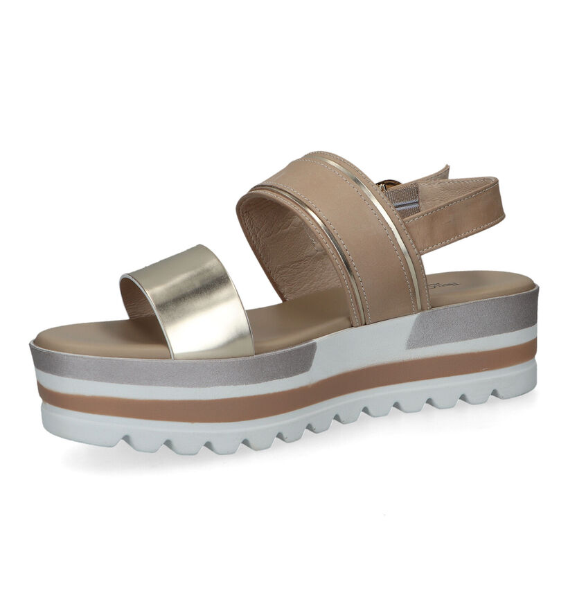 NeroGiardini Gouden Sandalen Met Plateauzool in leer (322716)