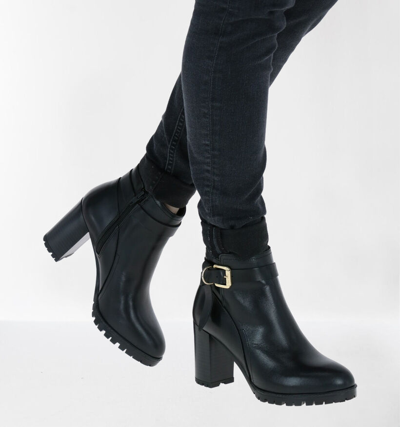 Scapa Bottines à talons en Noir en cuir (281260)