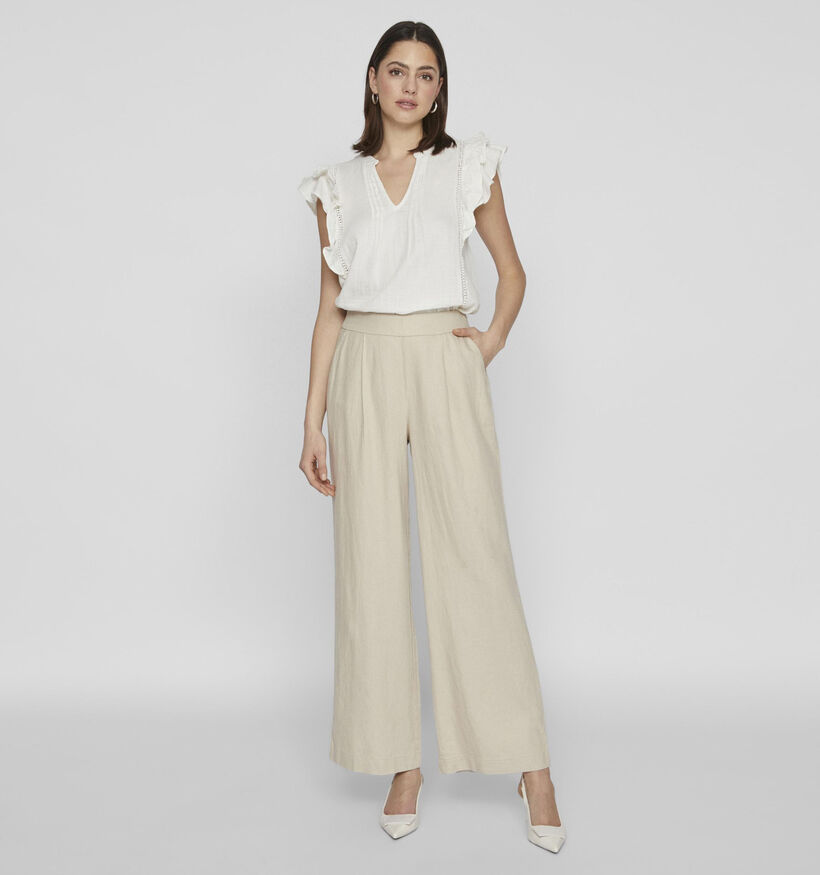 Vila Jolanda Beige Wijde broek voor dames (351750)