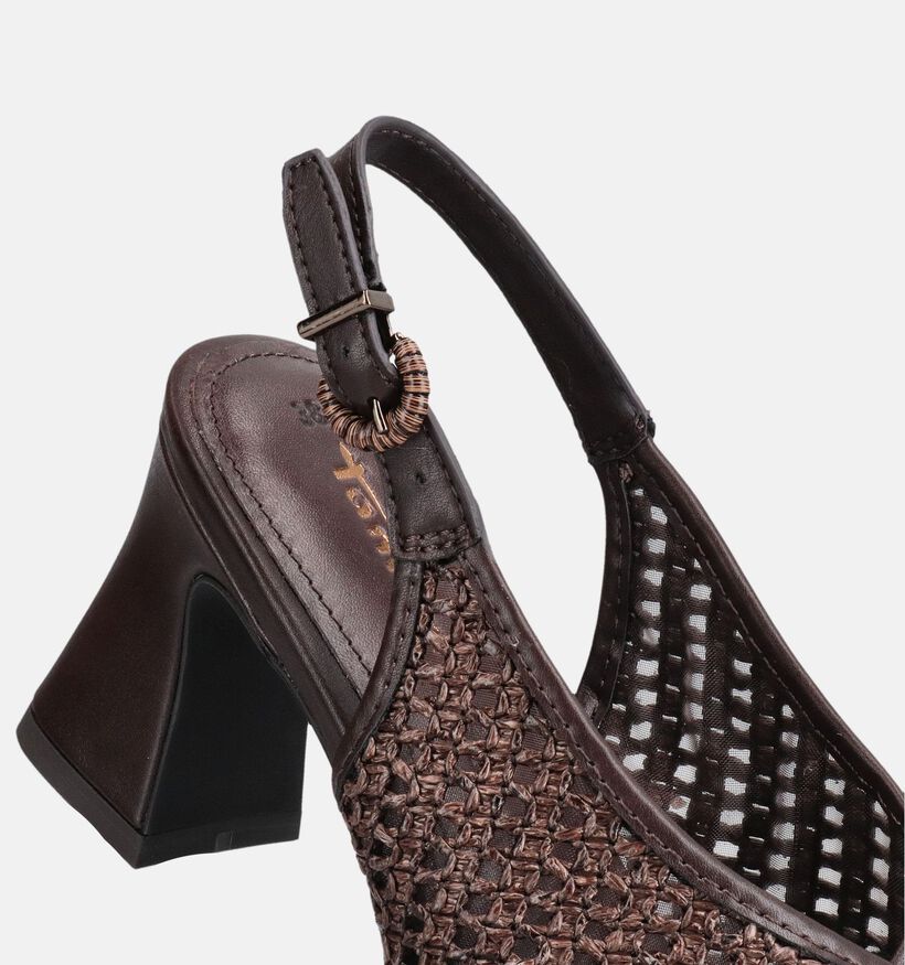 Tamaris Sandales &agrave; talons en Brun fonc&eacute; pour femmes (371743)
