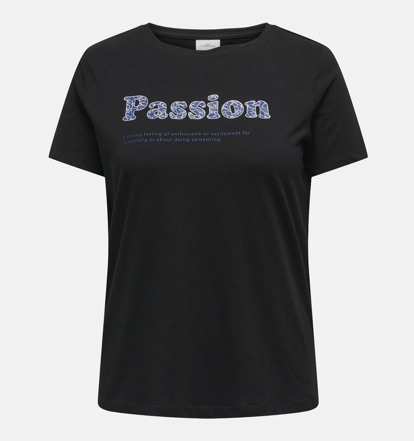 ONLY Carmakoma Elicia Zwarte T-shirt voor dames (348043)