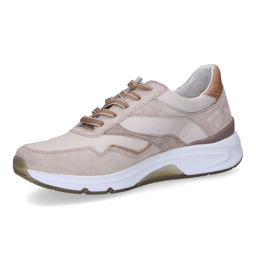 Gabor Rollingsoft Beige Sneakers in daim (306227)