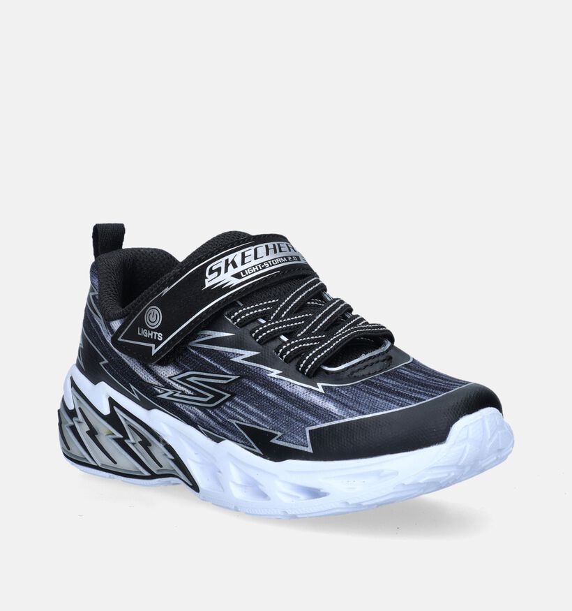 Skechers Light Storm 2.0 Zwarte Sneakers voor jongens (345242)