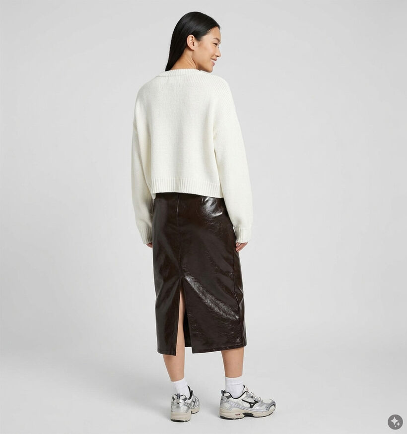 Vila Shinny Coated Donkerbruine Midi-Rok voor dames (382031)