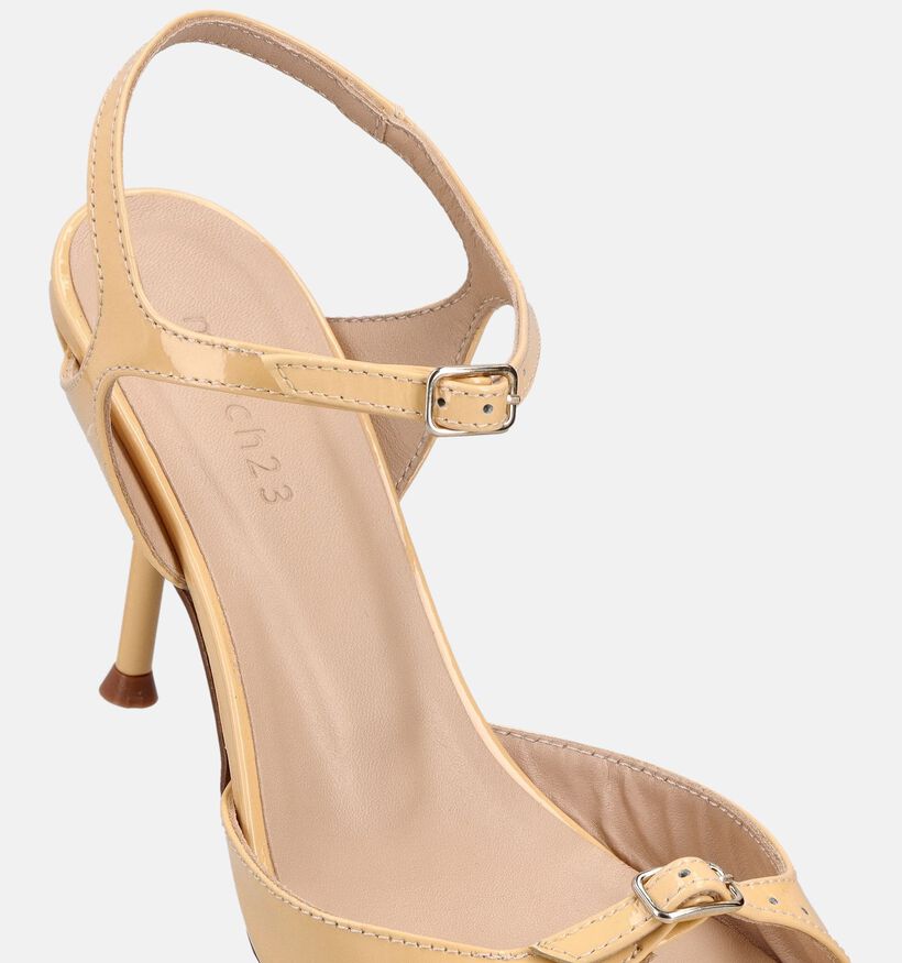 March23 Madrid Sandales &agrave; talons en Jaune pour femmes (372167)