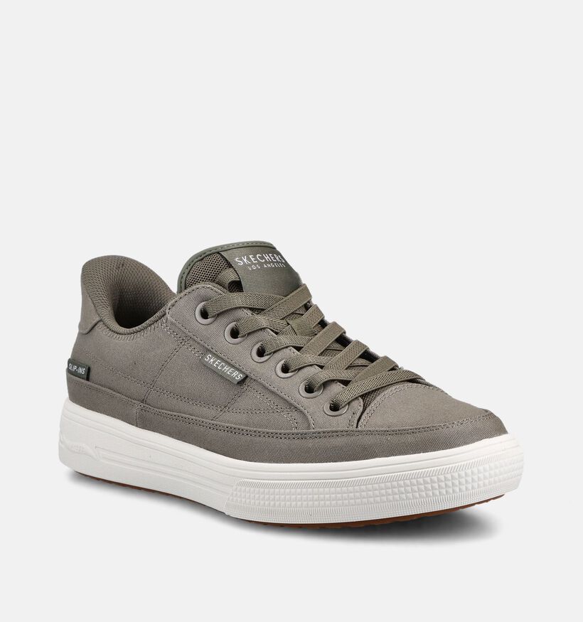 Skechers Arch Fit Arcade See Ya There Baskets en Vert kaki pour hommes (371067)