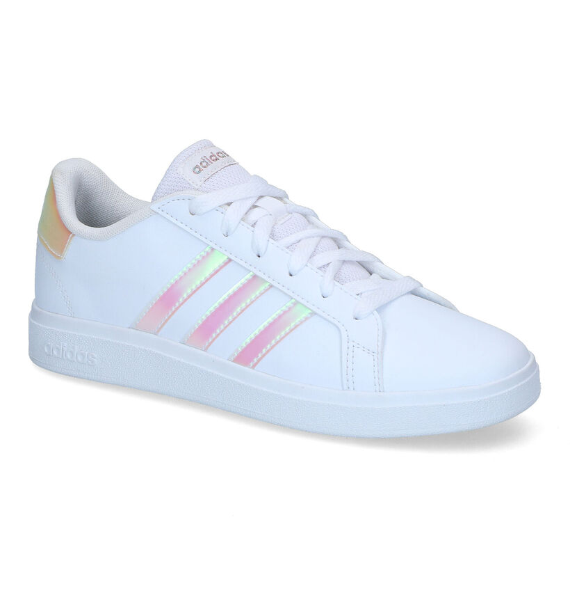 adidas Grand Court K Blauwe Sneakers in kunstleer (308070)