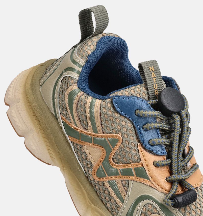 Naturino Wave Baskets basses en Beige fonc&eacute; pour gar&ccedil;ons (380168) - pour semelles orthop&eacute;diques