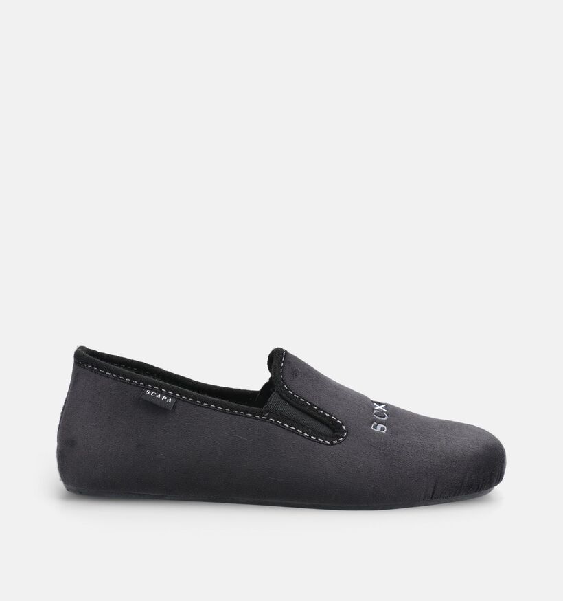 Scapa Pantoufles ferm&eacute;es en Noir pour hommes (381022) - pour semelles orthop&eacute;diques