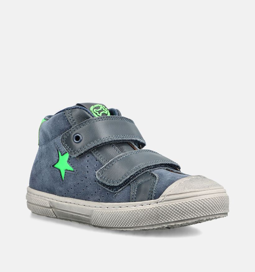 STONES and BONES Rosti Blauwe Sneakers met Velcro voor jongens (380795) - geschikt voor steunzolen