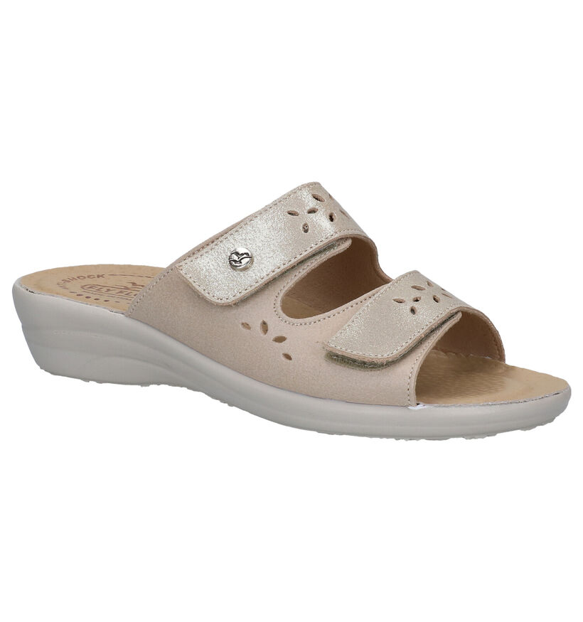 Fly Flot Gouden Slippers in stof (289226)