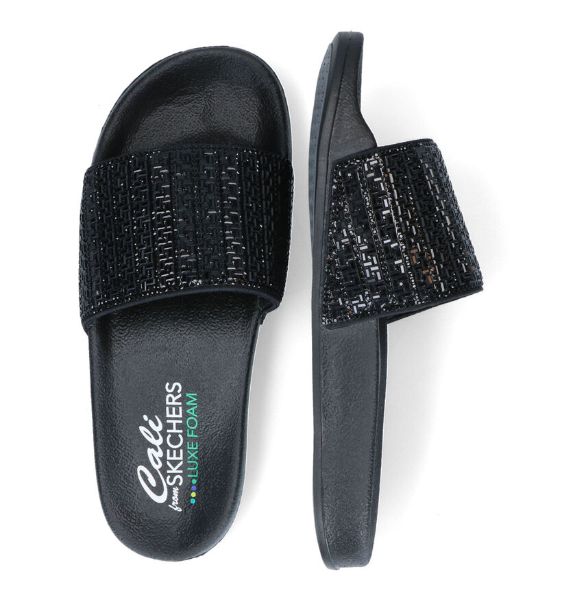 Skechers Pop Ups New Spark Zwarte Badslippers voor dames (305702)